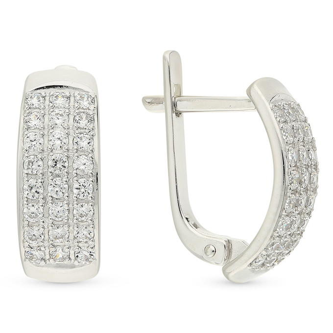 Серьги из золота 585 пробы c фианитами