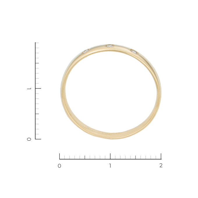 Кольцо из желтого золота 585 пробы c 3 бриллиантами, Л 0616 0268 за 13230