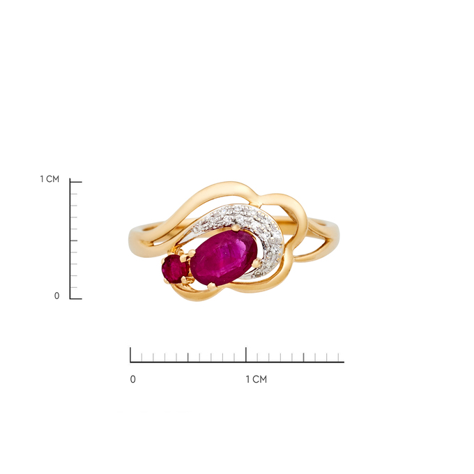 Кольцо из золота 585 пробы с рубинами и бриллиантами, Л 1616 1255 за 29500