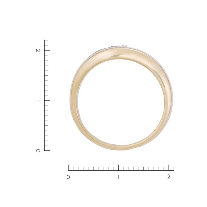 Кольцо из комбинированного золота 585 пробы c 1 бриллиантом, Л 5803 1063 за 41230