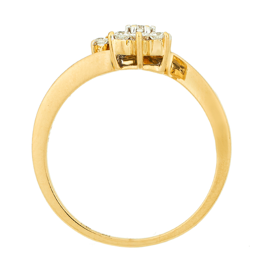Кольцо из желтого золота 750 пробы c 10 бриллиантами, Л22116067 за 40500