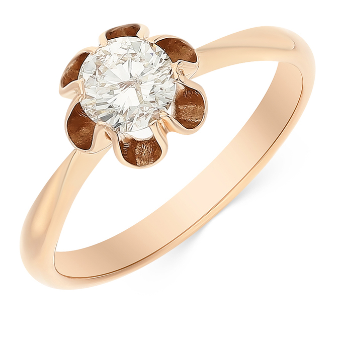 Кольцо из золота 583 пробы c бриллиантом, Л 3306 1842 за 102320