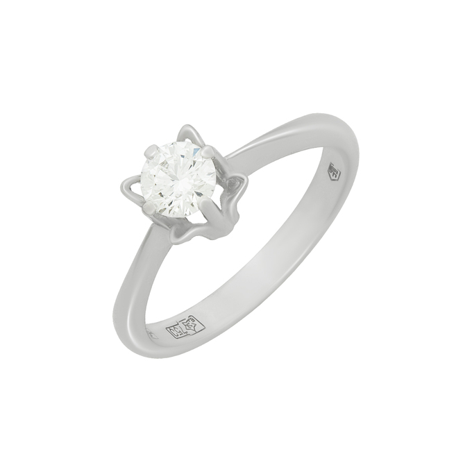 Кольцо из золота 750 пробы c бриллиантом