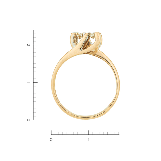 Кольцо из комбинированного золота 500 пробы c 2 бриллиантами, Л11150601 за 20340