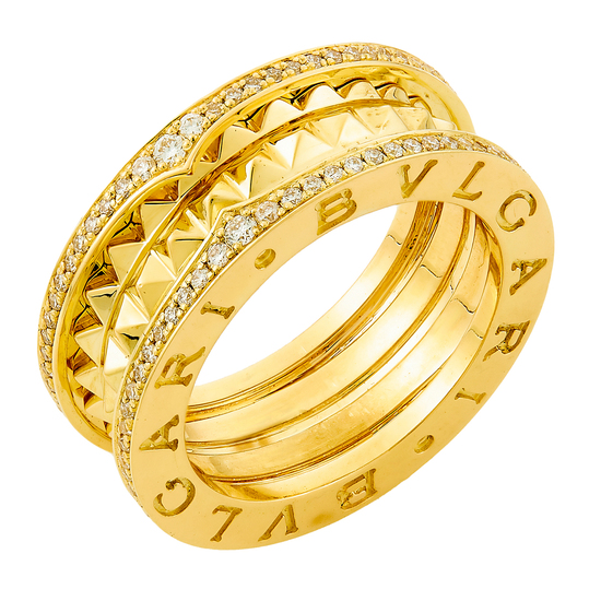 Кольцо из желтого золота 750 пробы c 128 бриллиантами, Л62014361 за 153000