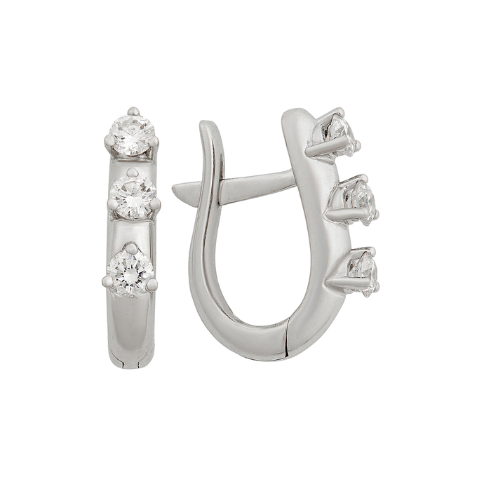 Серьги из золота 585 пробы c бриллиантами