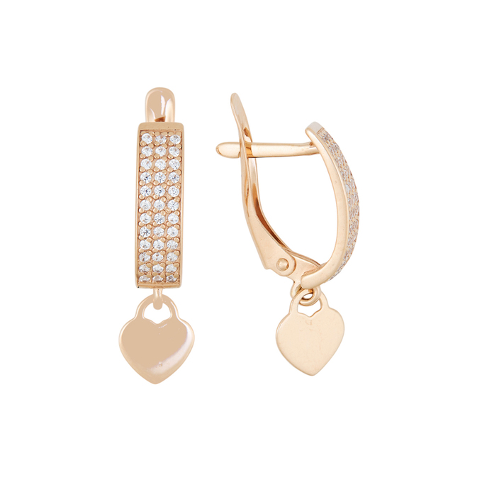 Серьги из золота 585 пробы c фианитами, Л 4807 3457 за 22640