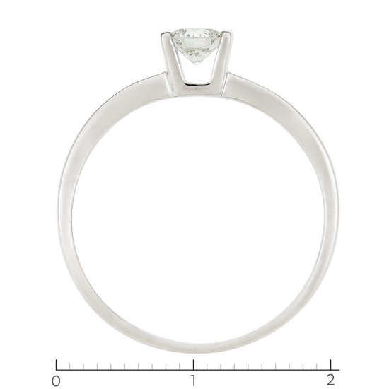 Кольцо из белого золота 585 пробы c 1 бриллиантом, Л39101827 за 38115