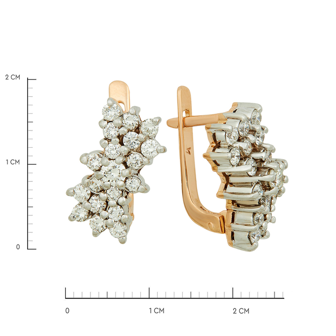 Серьги из золота 585 пробы c бриллиантами, Л 3606 2899 за 145440