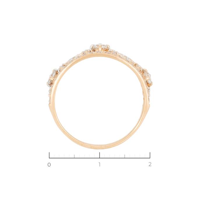 Кольцо из золота 585 пробы c 36 фианитами, Л 2010 2469 за 11760