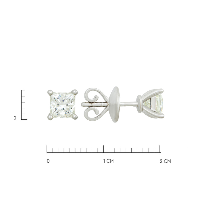 Серьги из золота 750 пробы c муассанитами, Л 3606 4246 за 42750