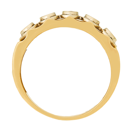Кольцо из комбинированного золота 585 пробы c 5 бриллиантами, Л49018511 за 71920