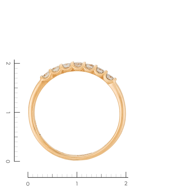 Кольцо из золота 585 пробы c 7 бриллиантами, Л 7302 5210 за 33200