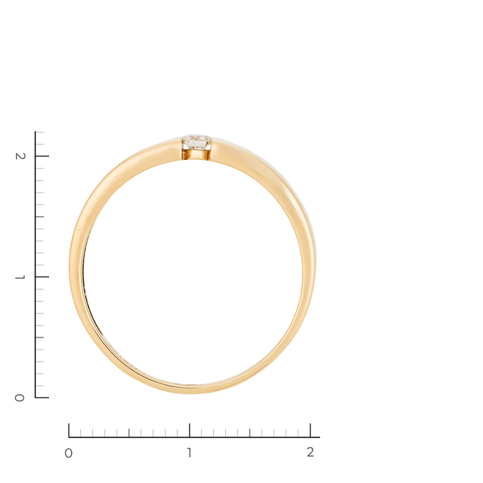Кольцо из желтого золота 585 пробы c 1 бриллиантом, Л 7501 9401 за 22000