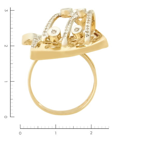 Кольцо из комбинированного золота 585 пробы c 159 бриллиантами, Л61021922 за 44775