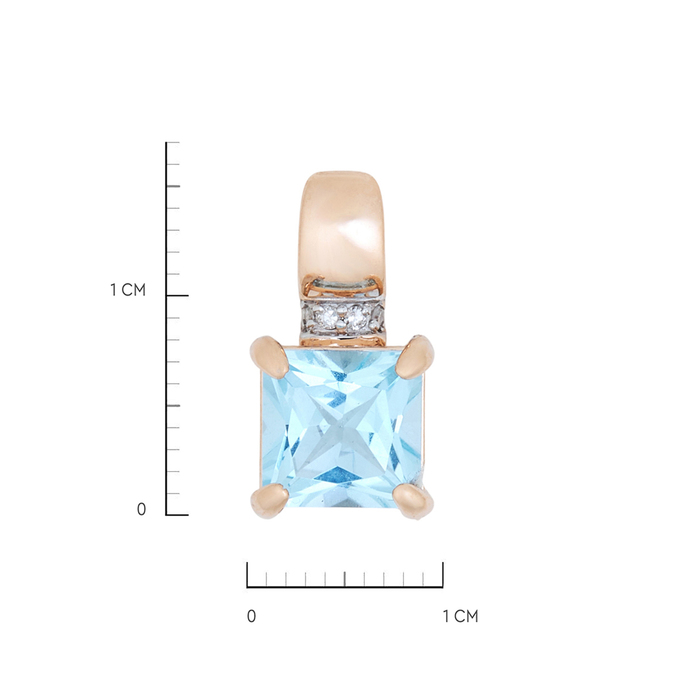 Подвеска из золота 585 пробы c топазом и бриллиантами, Л 7502 2740 за 15120