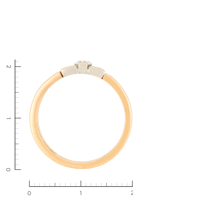 Кольцо из золота 585 пробы c 7 бриллиантами
