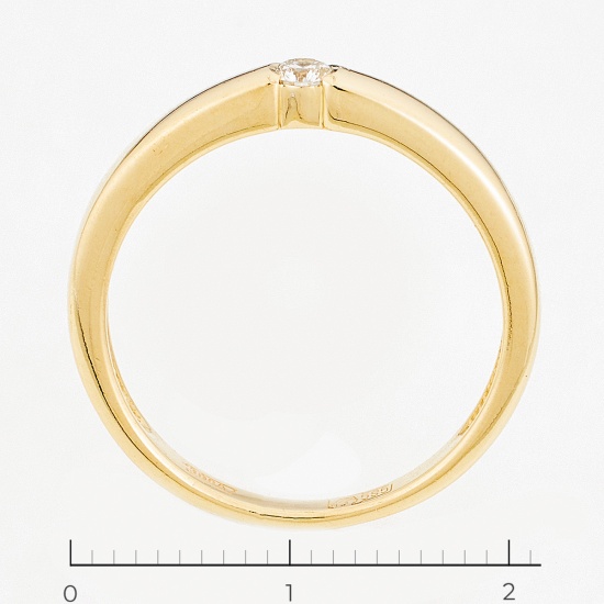 Кольцо из желтого золота 585 пробы c 1 бриллиантом, Л54013252 за 17940