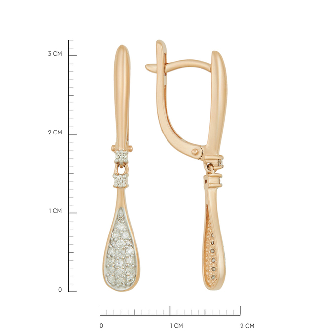 Серьги из золота 585 пробы c бриллиантами, Л 0910 9784 за 45120