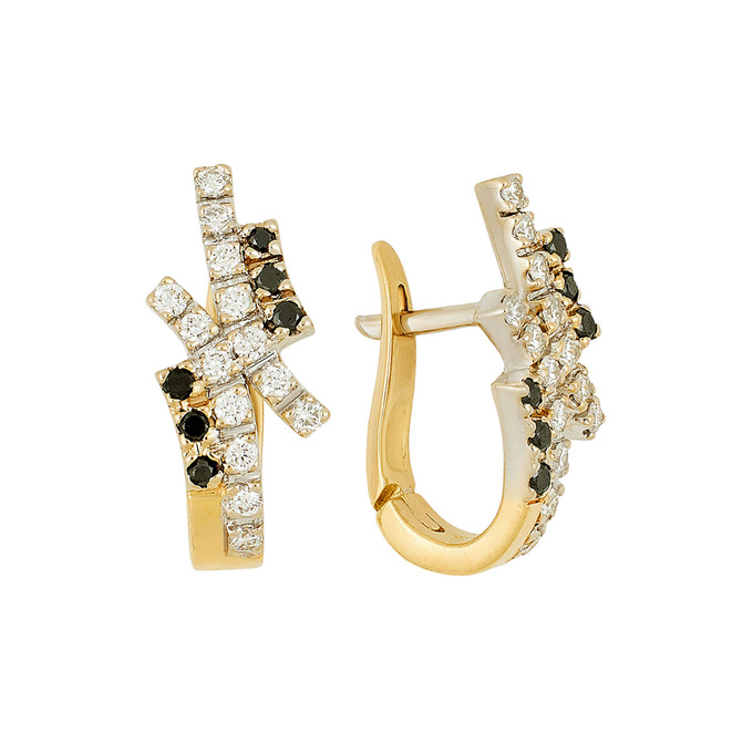 Серьги из золота 750 пробы c бриллиантами