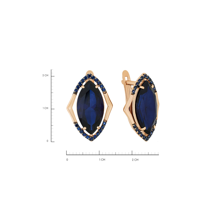 Серьги из золота 585 пробы c синт. сапфирами, К 0000 2562 за 51800