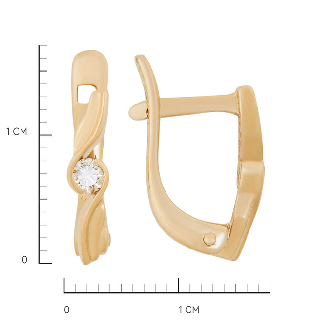 Серьги из золота 585 пробы c бриллиантами, Ц О007 1984 за 27200