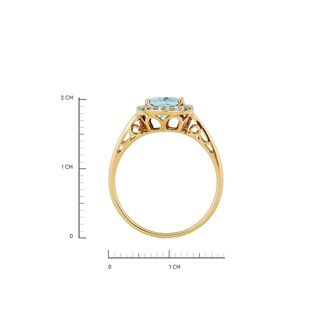 Кольцо из золота 585 пробы c топазом и бриллиантами, Л 2811 9152 за 35600