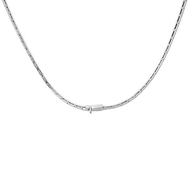 Колье из золота 750 пробы c бриллиантами и синтетическим сапфиром, Л 3706 6181 за 270000