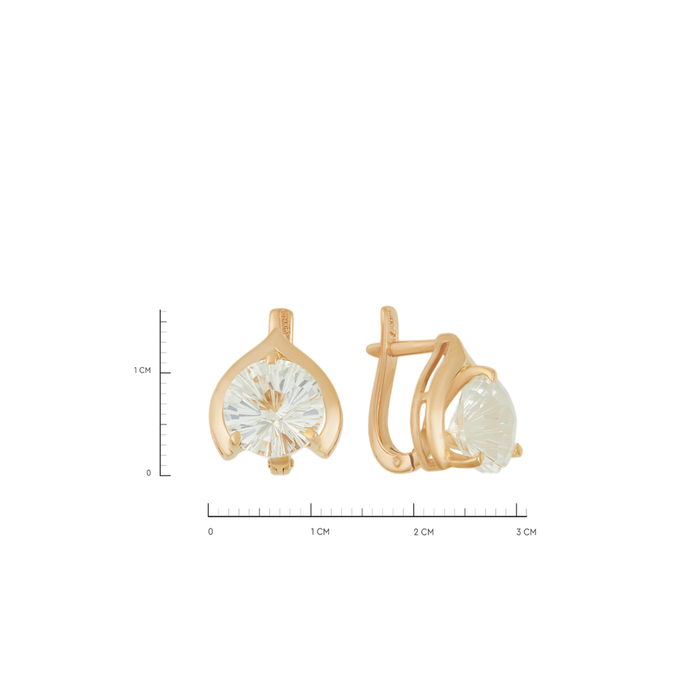 Серьги из золота 585 пробы c горным хрусталём, Ц О007 0988 за 49910