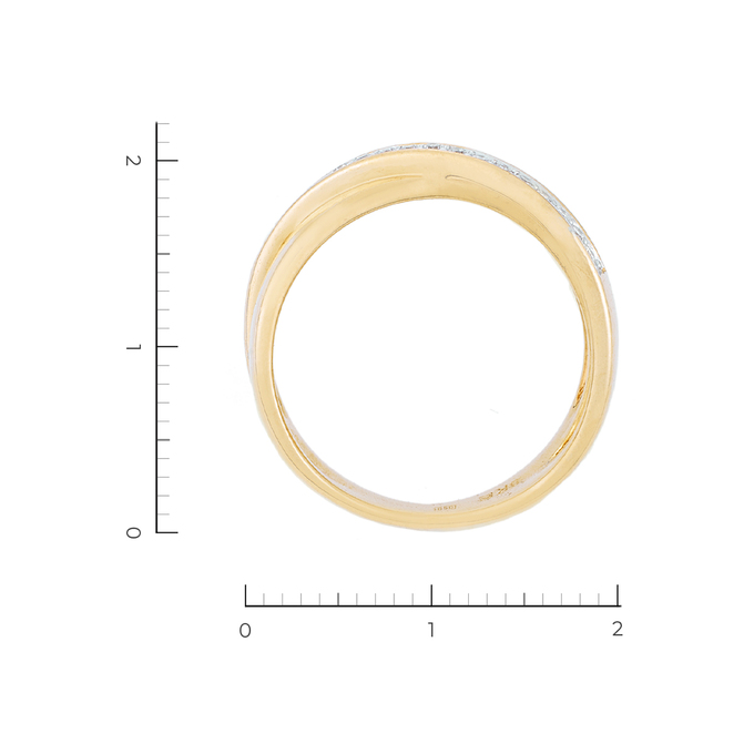 Кольцо из желтого золота 750 пробы c 17 бриллиантами, Л 2809 3967 за 46830