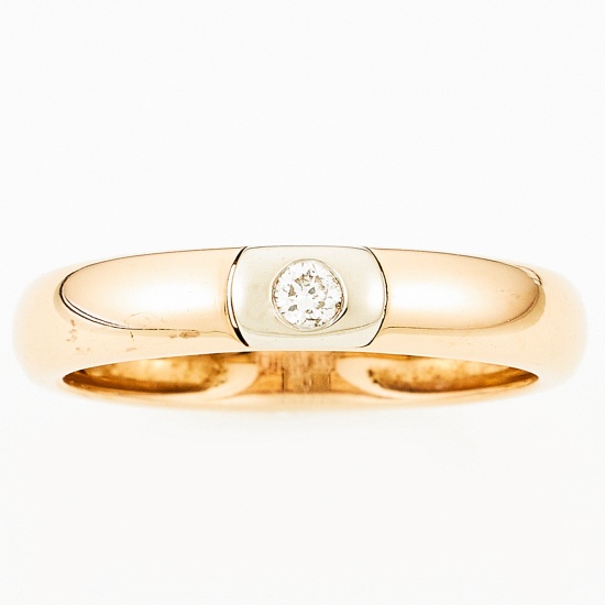 Кольцо из комбинированного золота 585 пробы c 1 бриллиантом, Л41061662 за 11700