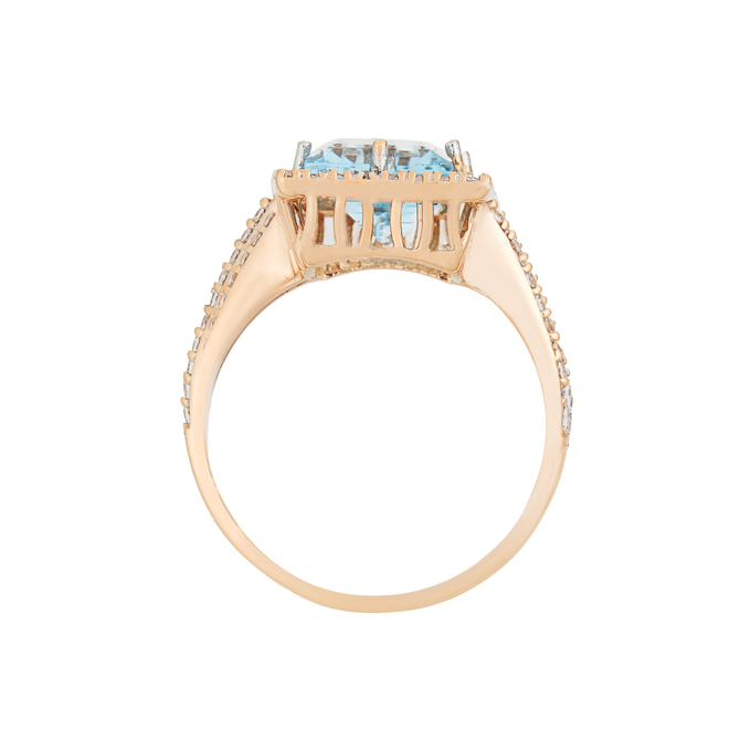 Кольцо из золота 585 пробы c топазом и фианитами, Л 1116 4271 за 37120