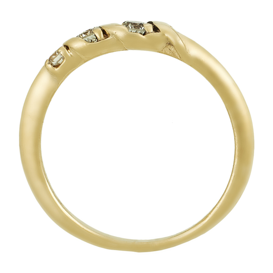 Кольцо из желтого золота 585 пробы c 3 бриллиантами, Л49017335 за 13140