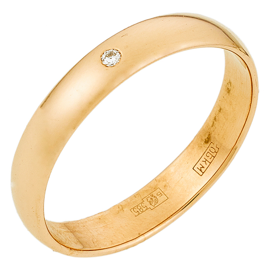 Кольцо из красного золота 585 пробы c 1 бриллиантом, Л37057383 за 6750
