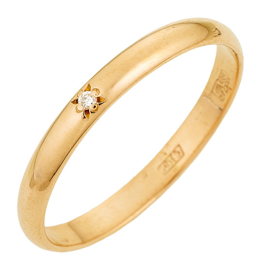 Кольцо из красного золота 585 пробы c 1 бриллиантом, Л47090889 за 10305