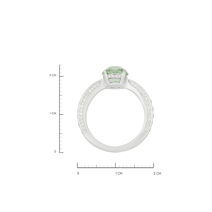 Кольцо из золота 750 пробы c бериллом и бриллиантами, Л 2508 6529 за 100000