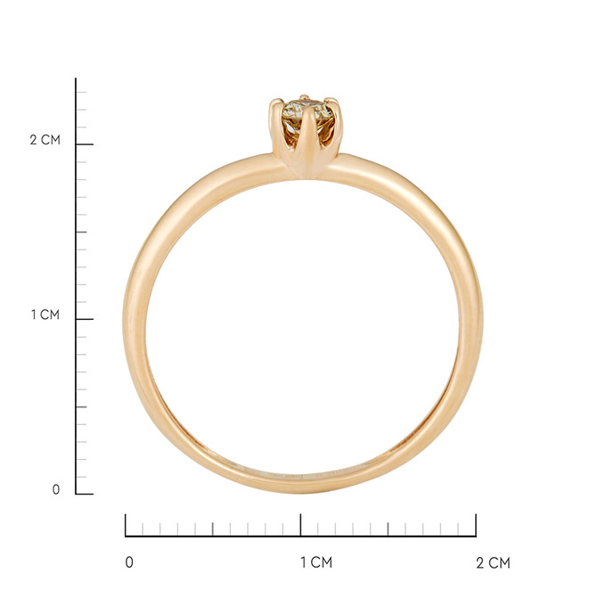 Кольцо из золота 585 пробы c бриллиантом, Л 7502 7246 за 18800