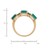 Кольцо из золота 585 пробы c бриллиантами и синтетическими изумрудами