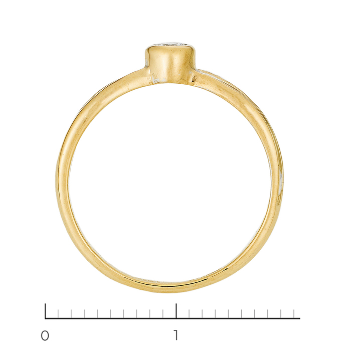 Кольцо из желтого золота 585 пробы c 1 бриллиантом, Л 1911 1629 за 20930