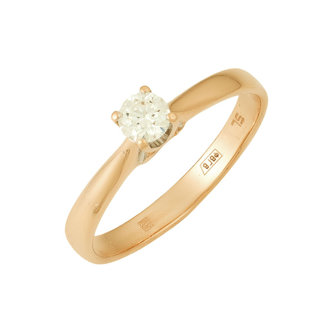 Кольцо из золота 585 пробы c бриллиантом, Л 1812 0488 за 32000