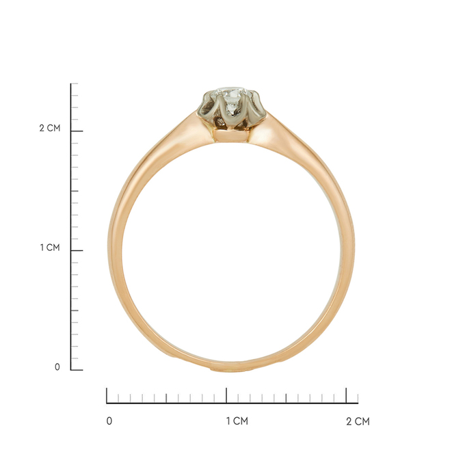 Кольцо из золота 583 пробы c бриллиантом, Л 5500 8969 за 61760