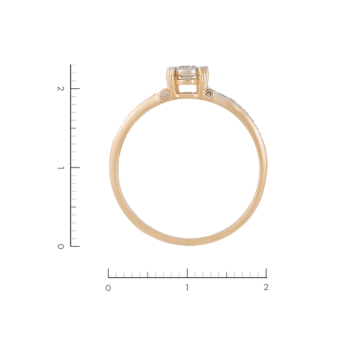 Кольцо из комбинированного золота 585 пробы c 25 бриллиантами, Л 1811 2798 за 25900