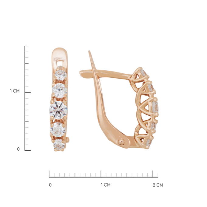 Серьги из золота 585 пробы c фианитами, Л 3305 4429 за 16320