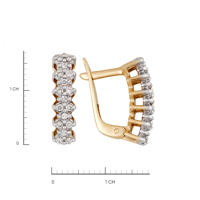 Серьги из золота 585 пробы с бриллиантами, Л 6103 3746 за 64400