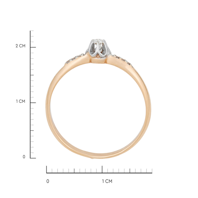 Кольцо из золота 585 пробы c бриллиантами, Л 2314 3782 за 23600