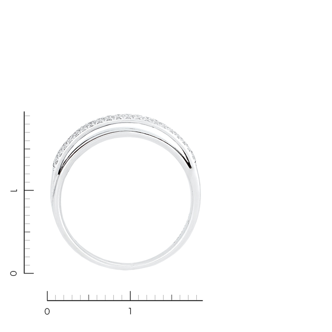Кольцо из белого золота 585 пробы c 61 бриллиантами, Л 1208 0807 за 21630