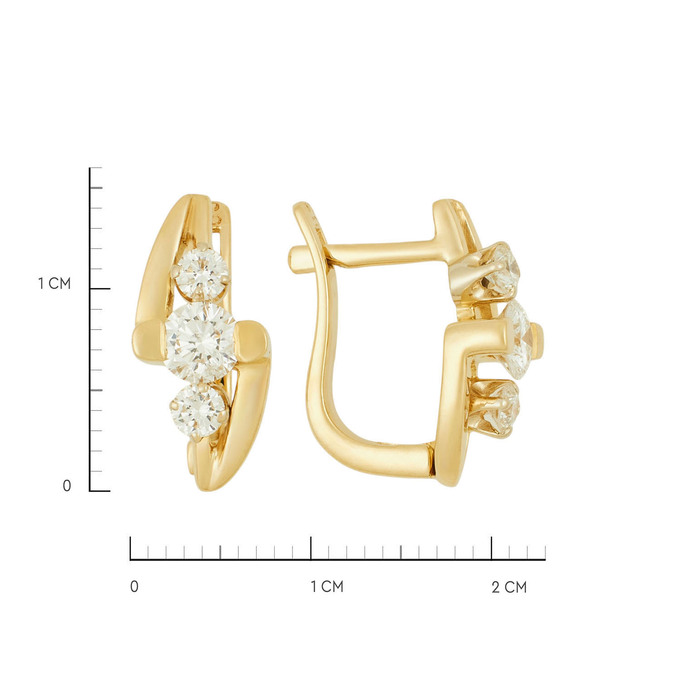 Серьги из золота 750 пробы c бриллиантами, Ц О007 2438 за 130000