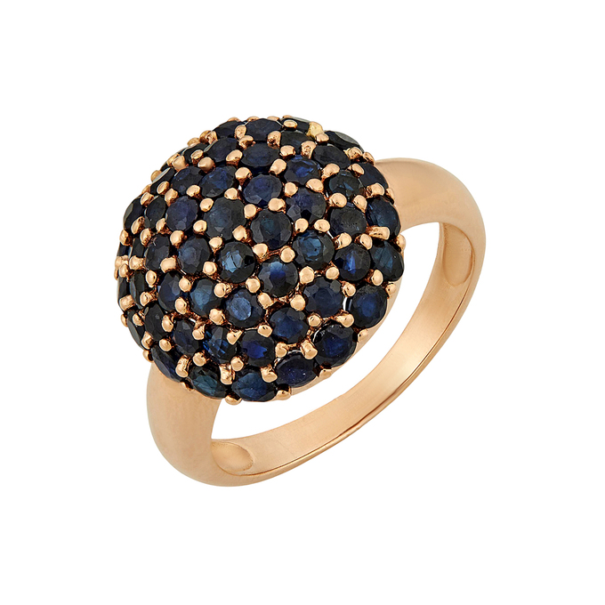 Кольцо из золота 585 пробы c сапфирами