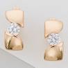 Серьги из красного золота 585 пробы c фианитами