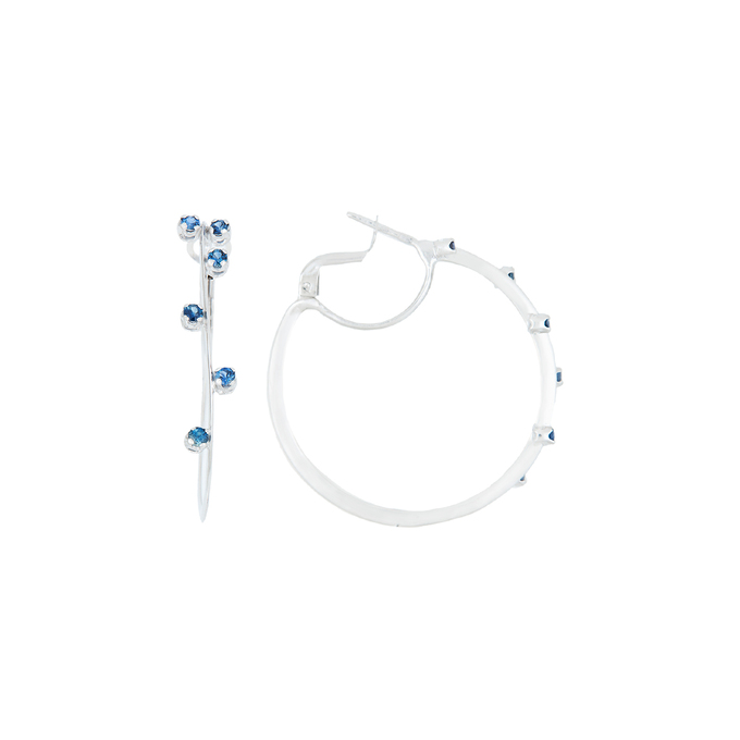 Серьги из золота 585 пробы c 12 сапфирами